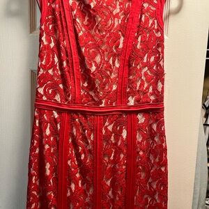 Tadashi Shoji Scarlet Lace Backless Dress